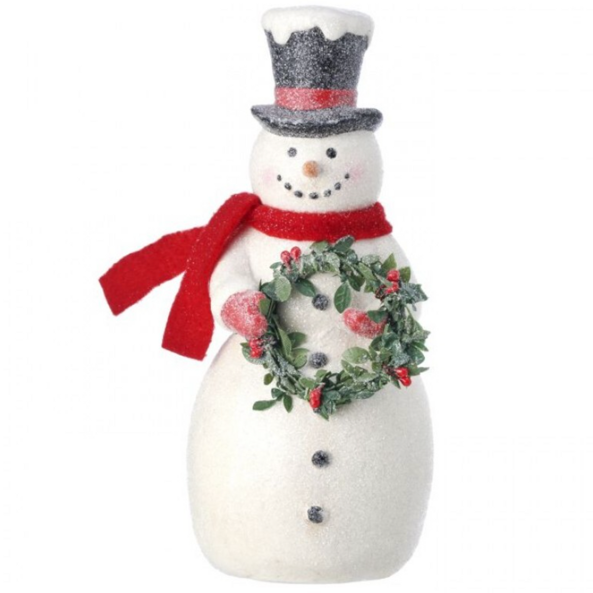 8.5" PAPERPULP SNOWMAN W/SCARF/WREATH