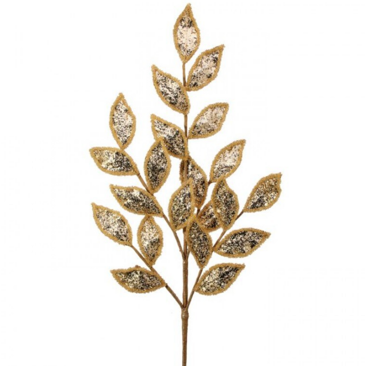 29" METALLIC GLITTER LAUREL LEAF SPRAY - GOLD