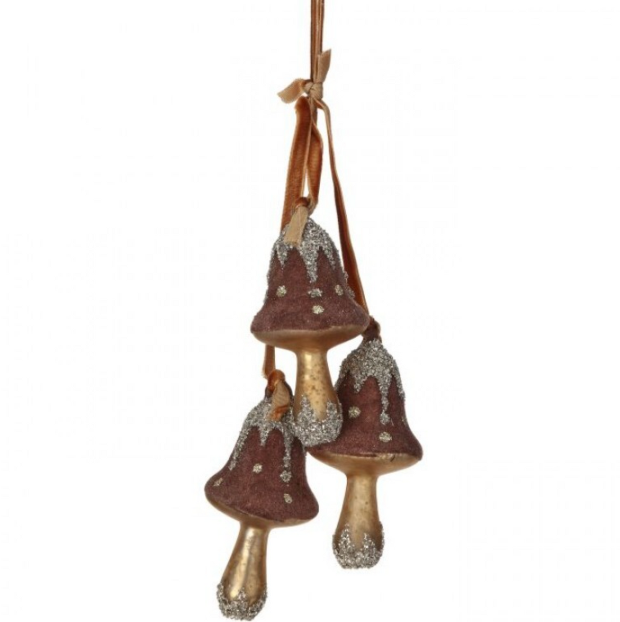 6.5" TRIPLE GLASS MUSHROOM ORNAMENT