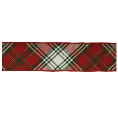 4" x 5 Yds. Wired Heritage Plaid Ribbon