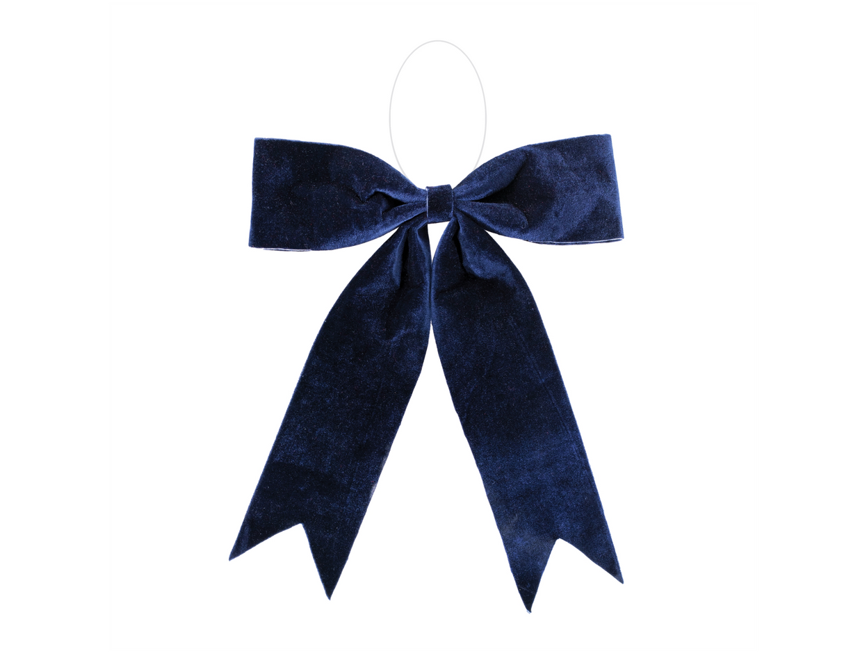 Midnight Navy Velvet Bow Ornament