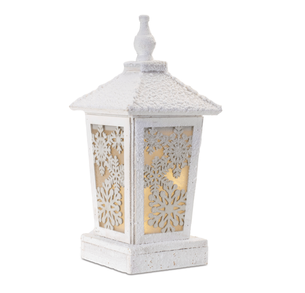 Snowy Wood  LED Lantern - 16.5"H