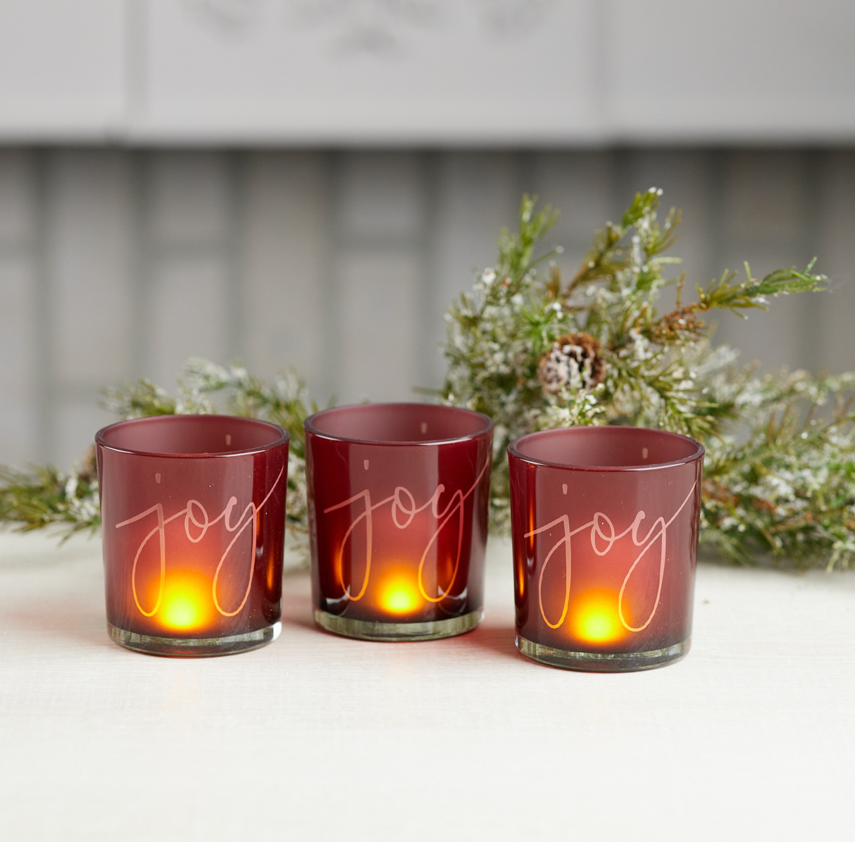 Crimson "Joy" Votive Holder