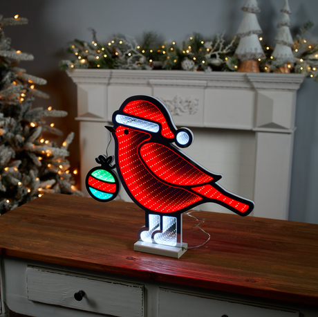 Bird with Ornament Infinity Light 15.75"H