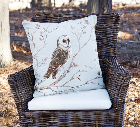 Barn Owl and Branches Indoor/Outdoor Pillow