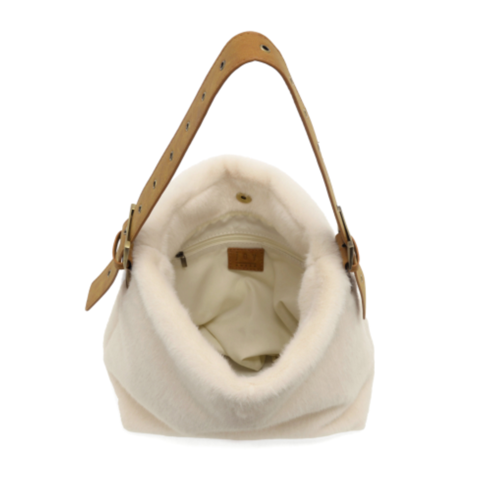 Ivory Teresa Faux Fur Hobo