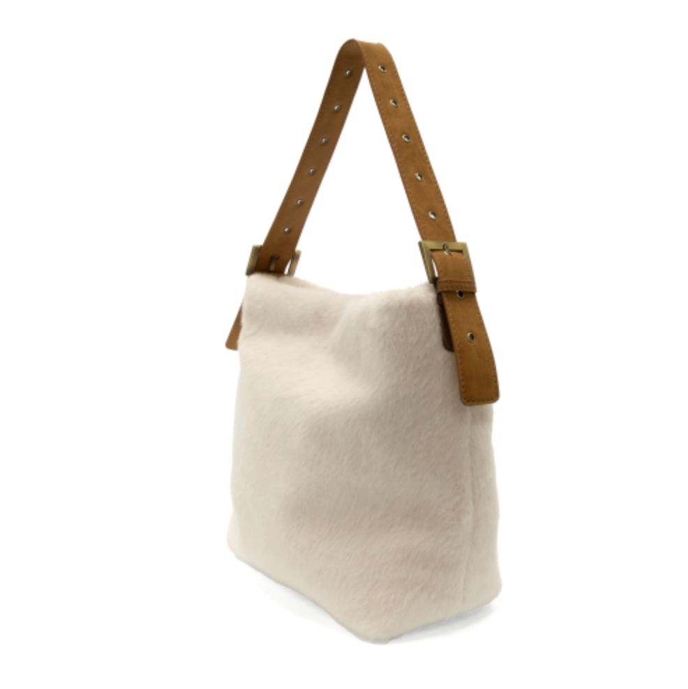 Ivory Teresa Faux Fur Hobo