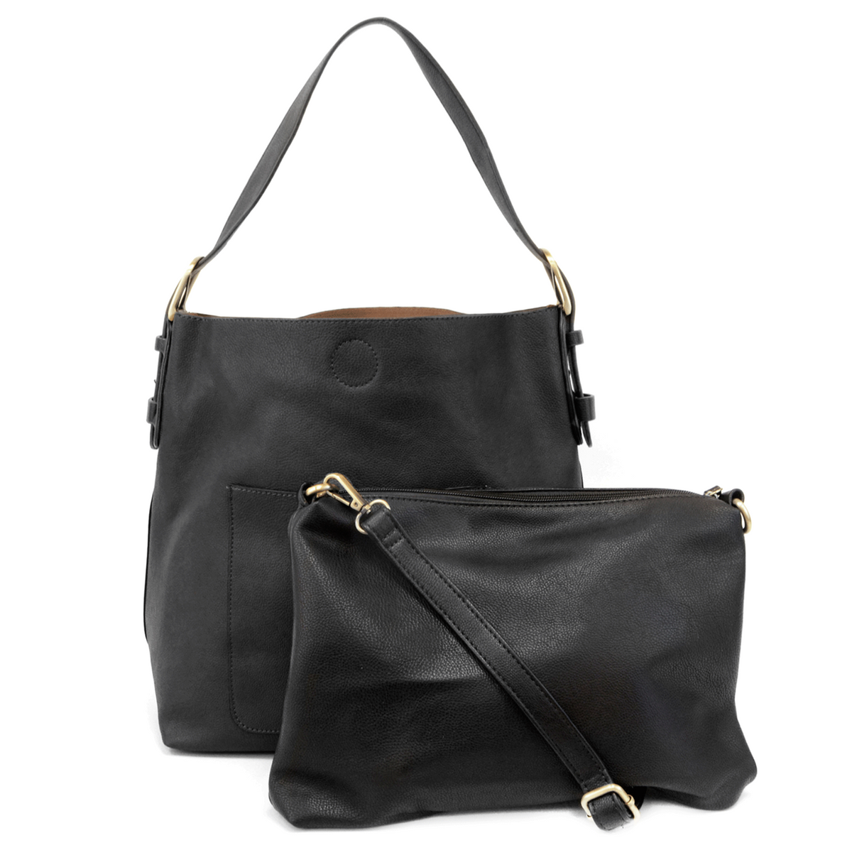 Black Hobo with Black Handle Handbag