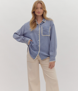 Diana Blouse - Blue Denim