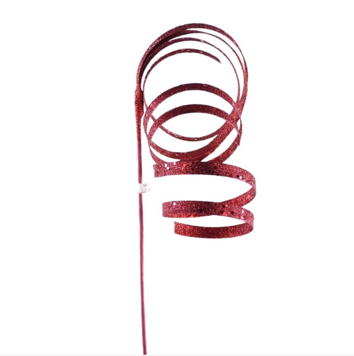 Glittered Spiral Ribbon Spray 25"