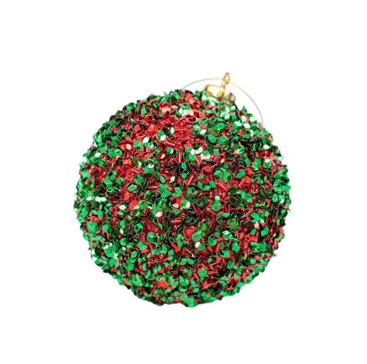 Sequin Beaded Ball Ornament  4"