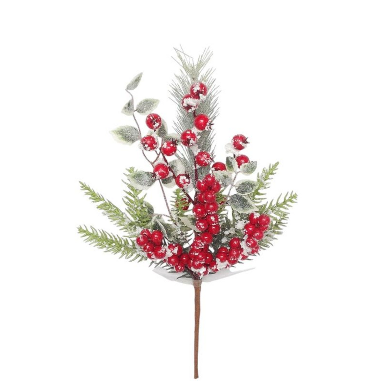 Snow Pine Berry Stem 16"