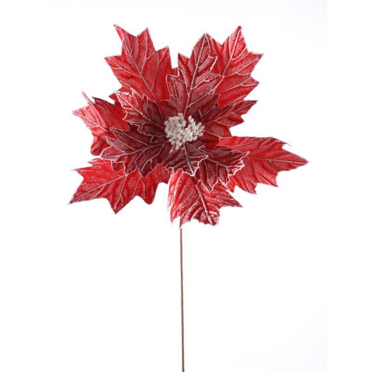Frosted Poinsettia Stem 22"X17.5"