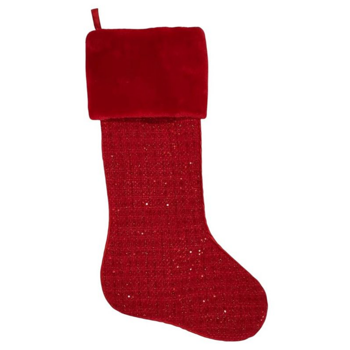 Sequin Fur Stocking 25"