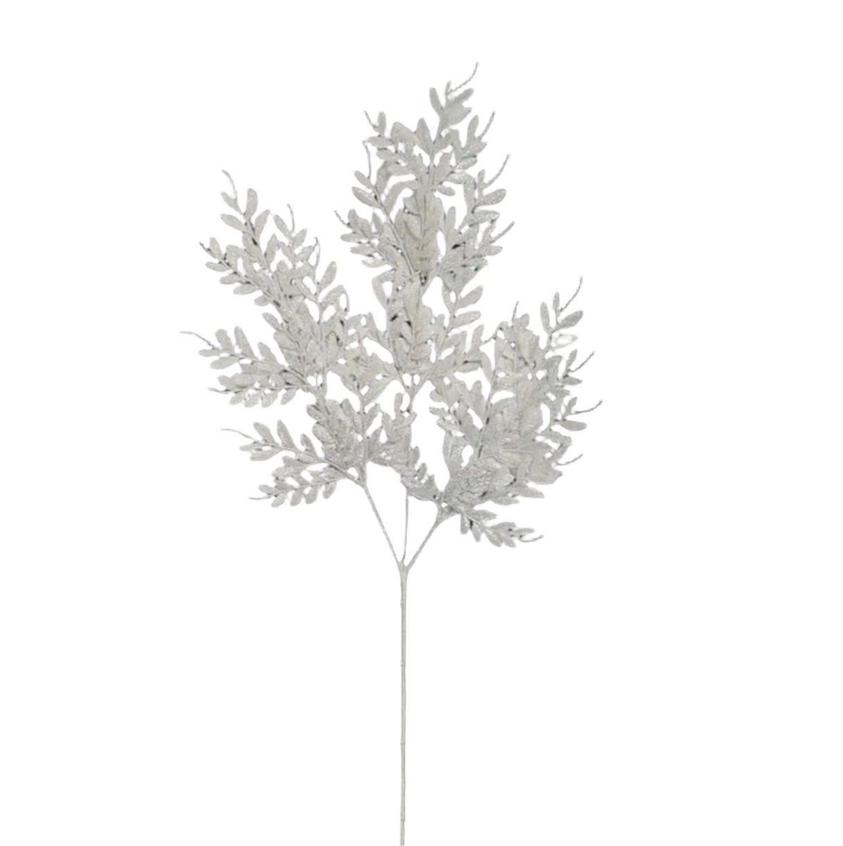 Glittered Boxwood Leaf Spray 29"