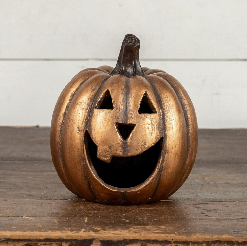 8.5" Gold Big Mouth Pumpkin