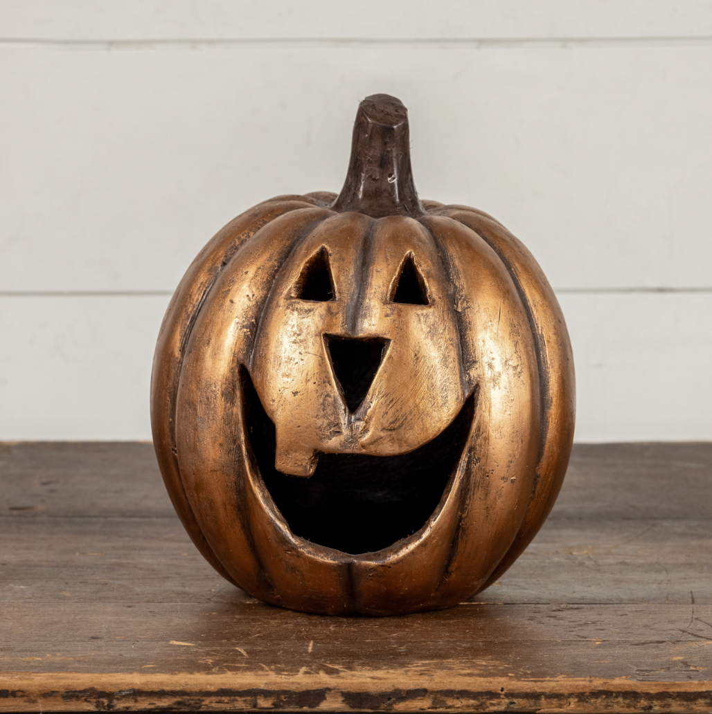 11" Gold Big Mouth Pumpkin