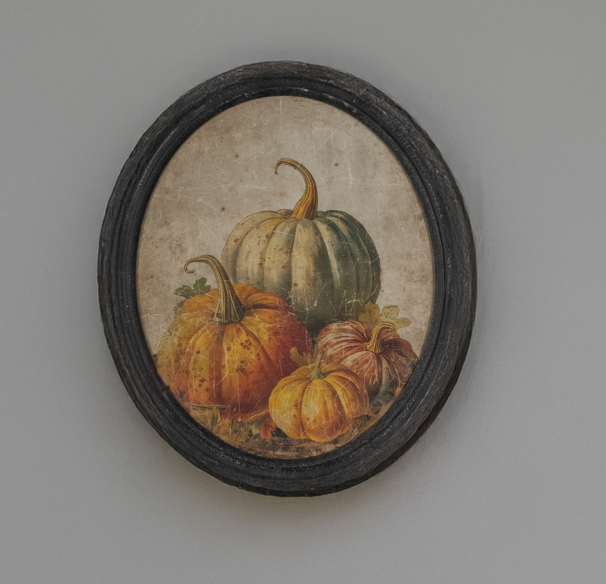 Oval Framed Pumpkin Patch Print