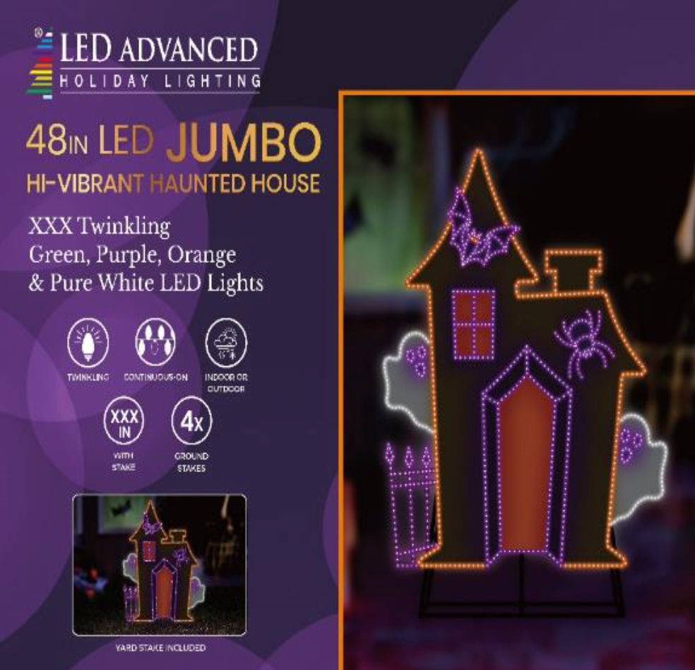 Jumbo Hi Vibrant 48in X 39in Haunted House
