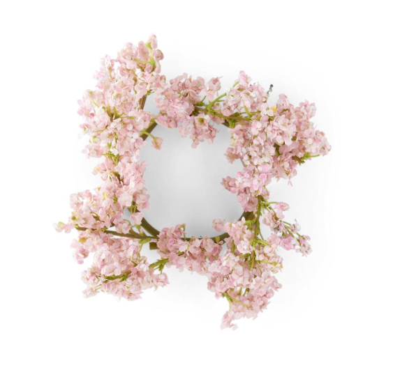 10 Inch Pink Wild Blossom Candle Ring w/4 Inch Inner Diameter