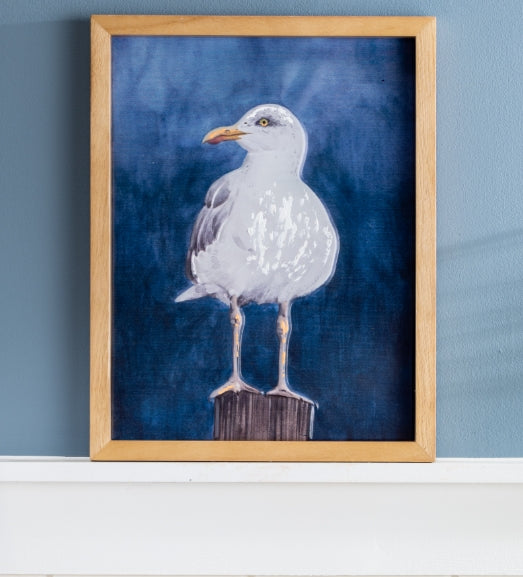 Blue Coastal Indoor Wall Decor, Metal & Wood, Seagull