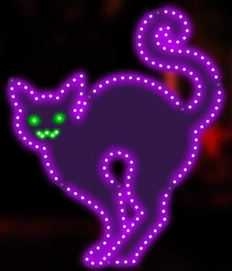 16in Hi-Vibrant Cat  - Twinkling Purple & Green