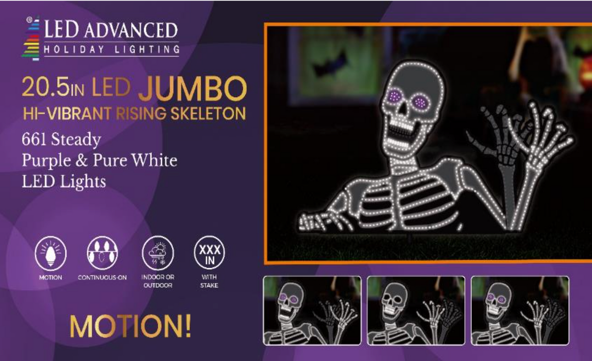 Jumbo Hi Vibrant 20.5in X 36in “Motion” Rising Skeleton