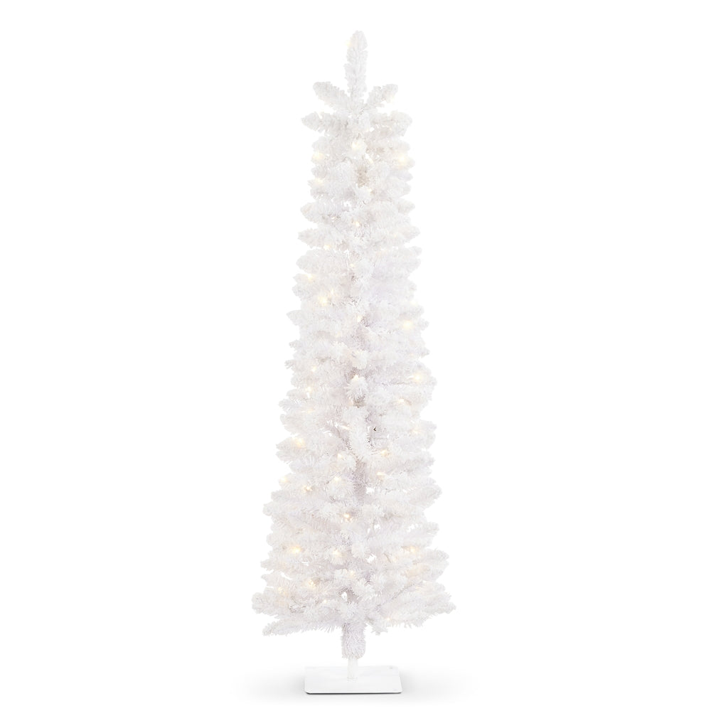 *DC* 4.5' Flocked Pure White Alpine Tree