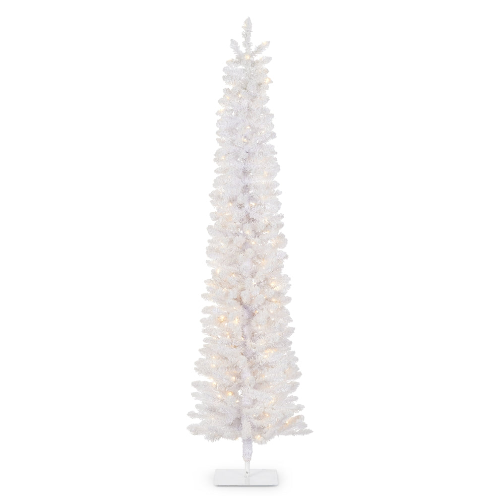 *DC* 7' Flocked Pure White Alpine Tree