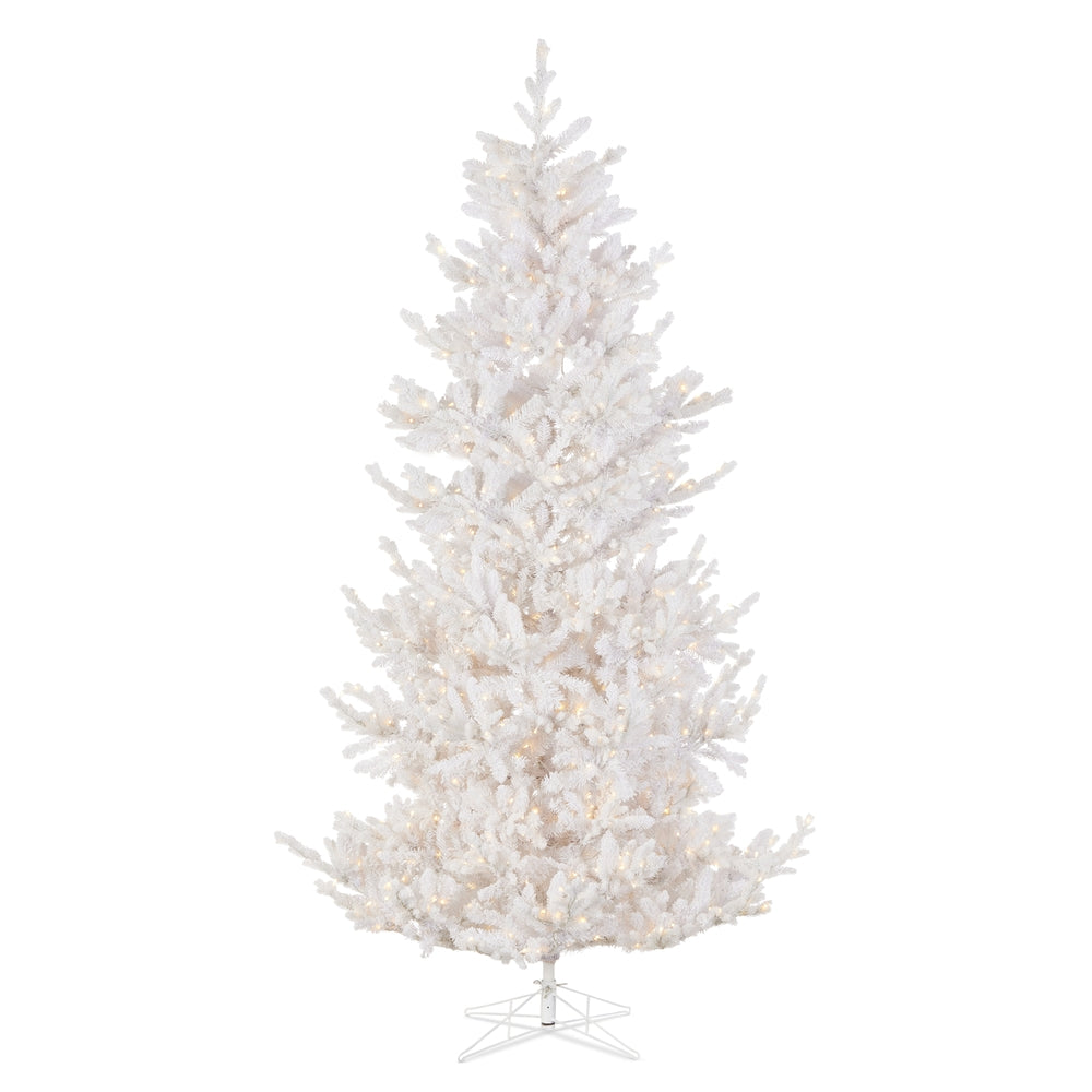 *DC* 9' Flocked Pure White Spruce Tree