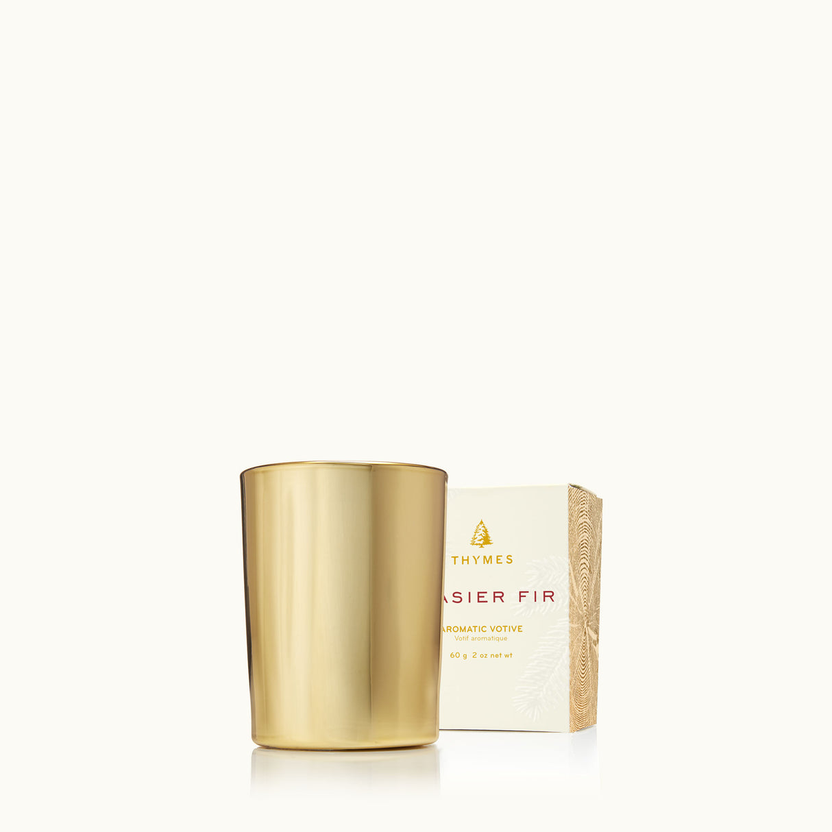 Frasier Fir Gilded Votive Candle, Gold *