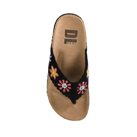 Tigerlily Crochet Sandal in Black