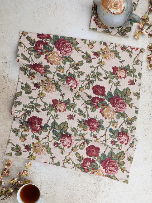 Winter Rose Tea Towel