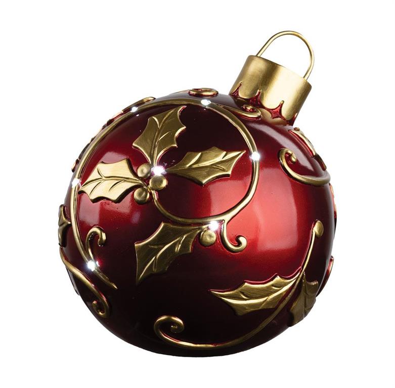 Christmas Ball with LED Lights - Red