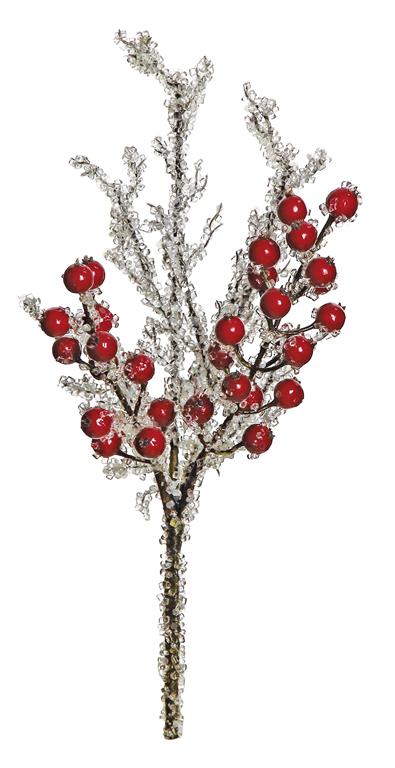 Icy Berry & Twig Pick 14" Red
