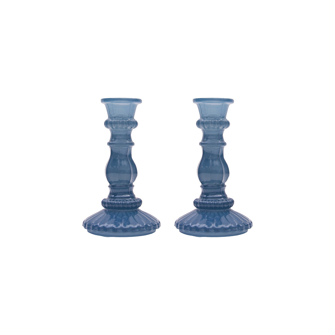 Coastal Blues Glass Candle Stick