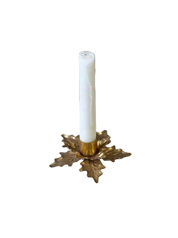 4" Golden Poinsettia Taper Holder