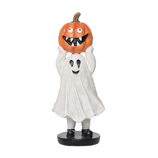 Kid Ghost Costume W/Pumpkin Fig