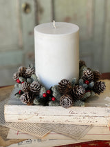 Icy Berries & Mini Cone Candle Ring  - 4"