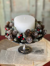 Icy Berries & Mini Cone Candle Ring  - 4"