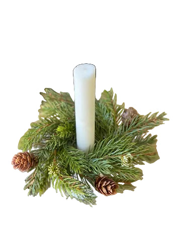 7" White Spruce Candle Ring