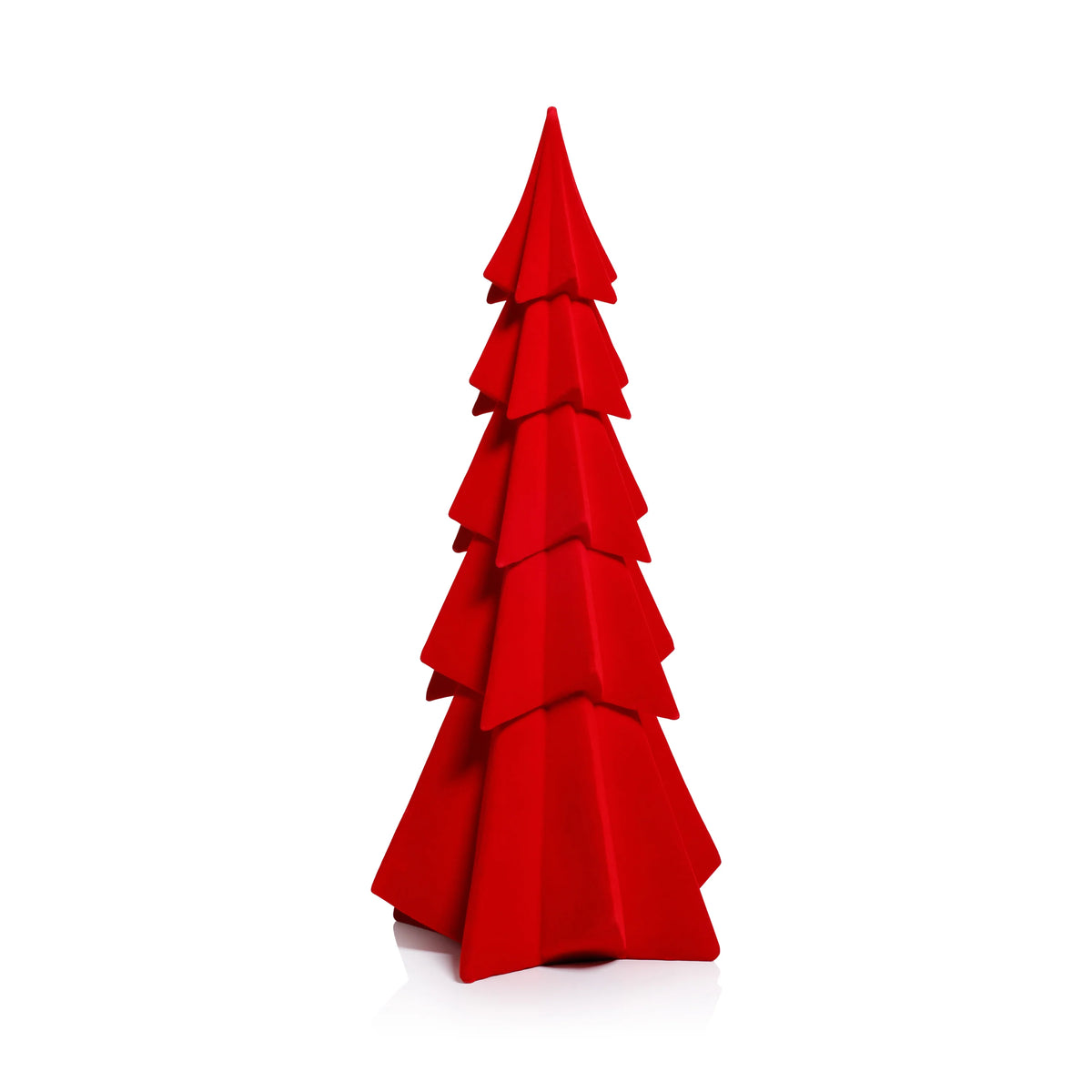 Flocked Red Tree, 12.5"