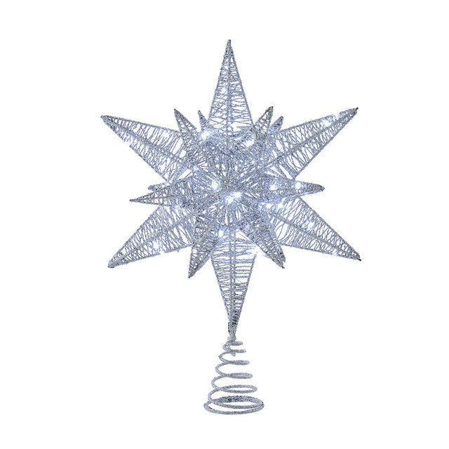 15"Silver Starburst Led Treetop