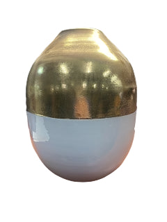12"METAL POT GO/WH