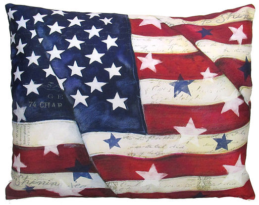 18x18 Pillow - American Flag with Stars - Indoor and Outdoor