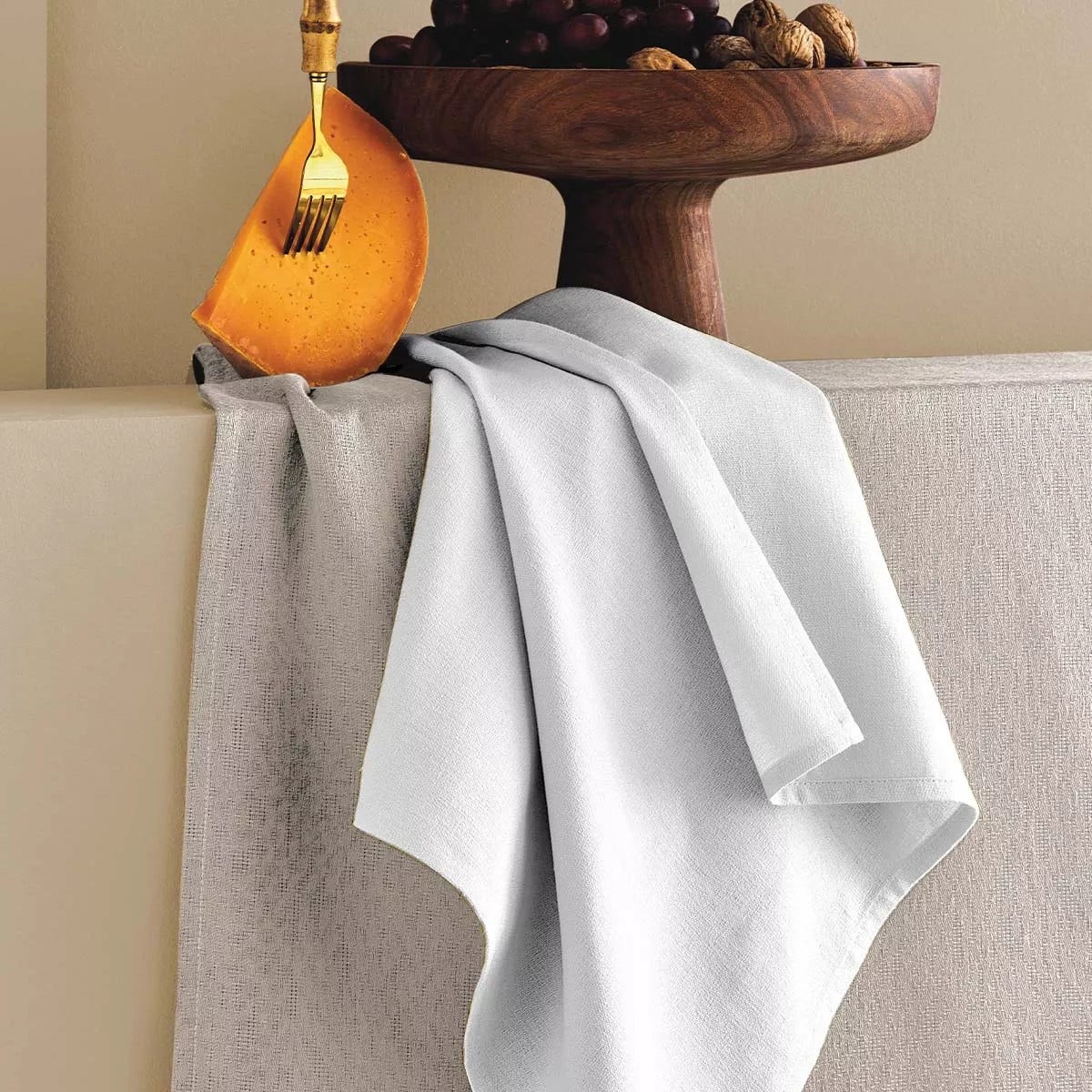 Bastide Neige Napkin 22"x22", 55cm x 55cm, 100% Cotton, Extra light fabric
