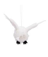 8" Flying White Owl Ornament