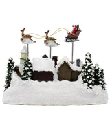 12" Battery Operated LED Musical Village with Santa and Deer