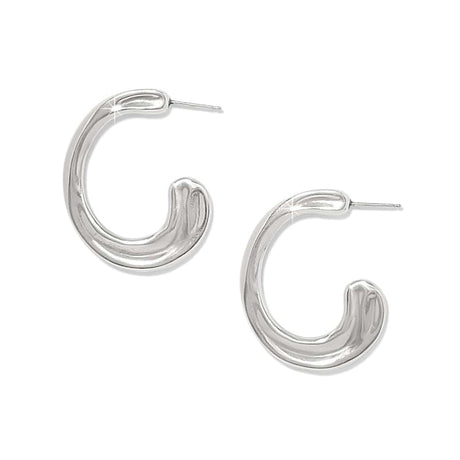 Cascade Silver Hoop Earrings