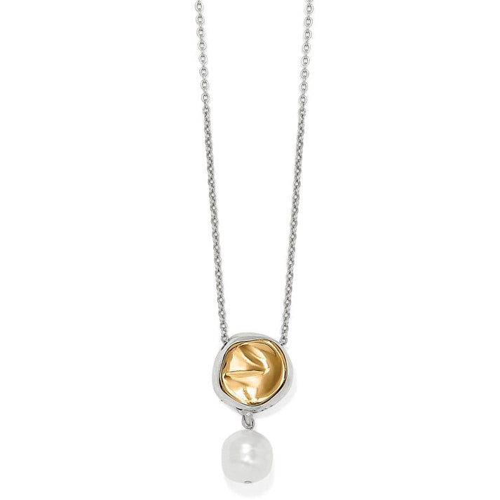 Cascade Round Pearl Necklace - Silver-Pearl